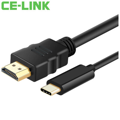 

CE-LINK Type-C адаптер USB-C к HDMI с высокой разрешающей способностью / 3-мегапиксельная компьютерная маска с поддержкой HD-проектора с высоким разрешением для проектора 4K черный 1654