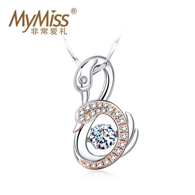

Mymiss Swarovski циркон ключицы ожерелье женщина лебедь рожденному серебра