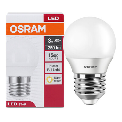 

Jingdong supermarket] OSRAM (OSRAM) LED bulb small ball 3W E27 big mouth warm white yellow