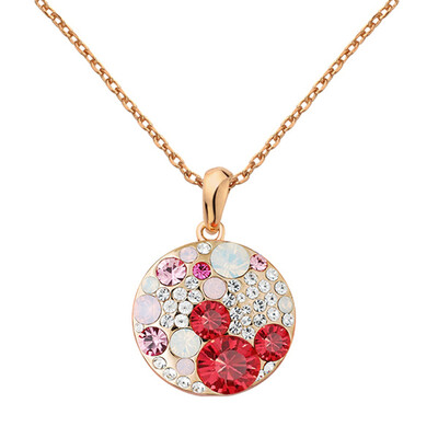 

Yoursfs® 18K White Gold Plated Micky Mouse Pandents Statement Necklace Use Purple Austrian Crystal Fashion Jewelry