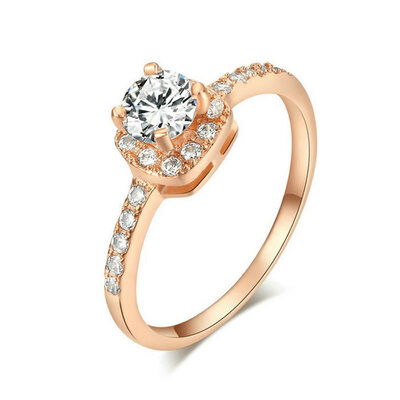

Yoursfs@ Elegant Engagement Rings for Women Filling Austrian Crystals 18 K Rose Gold Plated AAA CZ Trendy Statement Female Weddi