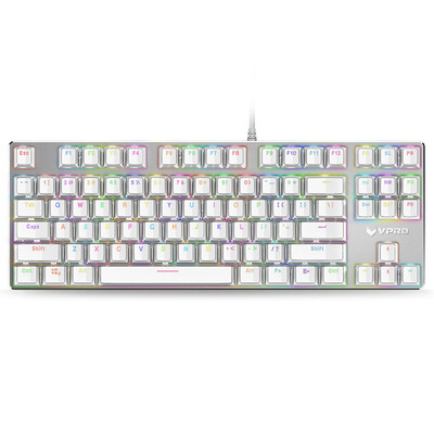 

Peno (Rapoo) V500RGB ice plate 87 key Symphony backlight game mechanical keyboard backlit keyboard game keyboard computer keyboard notebook keyboard white tea