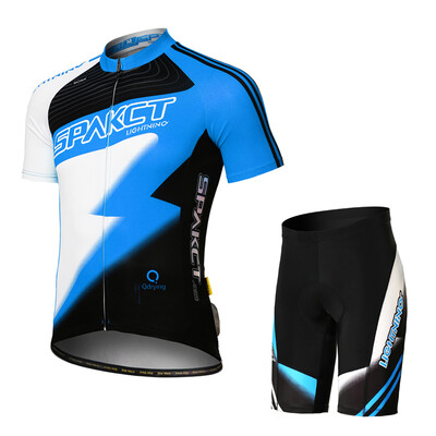 

Sparkling Sparkling Cyclists Men's Lightning Short Sleeve Set Spring Summer Riding Tops Ride Pants Bike Mountain Bike Outdoor Equipment Lightning Set - Blue  Code