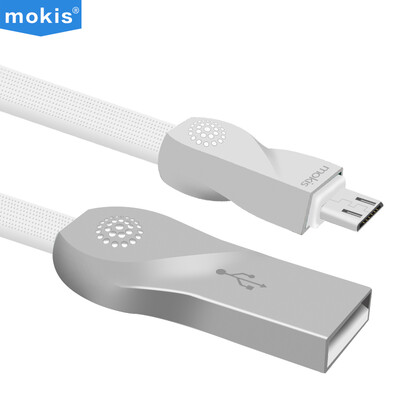 

Moxi mokis zinc alloy Andrews data cable charge line phone charger line Micro usb 15 meters white for Samsung Huawei millet Meizu Lenovo etc