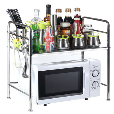 

Antarctic Nanjiren stainless steel kitchen shelves floor microwave oven microwave shelf racks shelves oven rack silver double thickened NJR608
