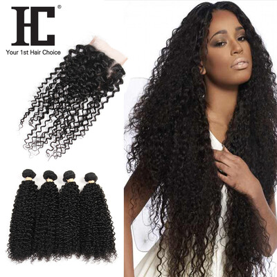 

8A Kinky Curly Hair Weave с ушным вкладышем в ушко Lron Frontal 13x4 Lace Frontal Closure with Bundles Перуанские девичьи волосы с закрытием