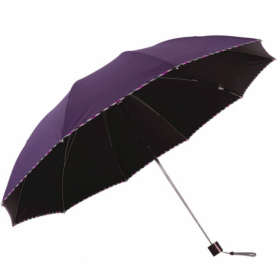 

Paradise umbrella to strengthen the reinforcement UPF50 vinyl three fold sunny business umbrella 3311E upgrade section deep purple