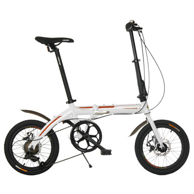 

7 16-дюймовой передней скорость постоянного складного велосипеда дискового тормоза / переключение Симано белые складной велосипед