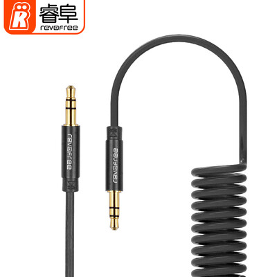 

Rui Fu (REVOFREE) CYA22 aux автомобильный аудиокабель 3,5 мм для публики на автомобильном аудио кабель кабель телефон динамик линия черная линия пружины 1 м