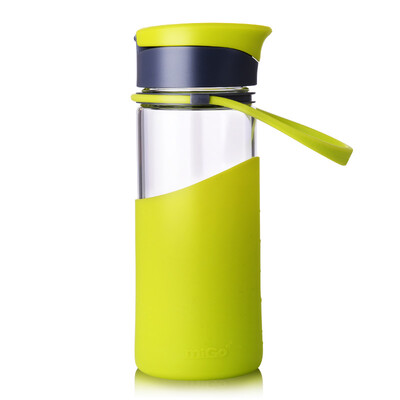 

MIGO спортивная стеклянная чашка для воды 0.45L с крышкой портативная стеклянная бутылка с водой