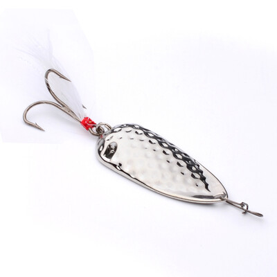 

1PC Spinner Fishing Lure Spoon 7g Spoon Lures Silver Color Fishing Tackle Mixed Hook Metal Bass Bait