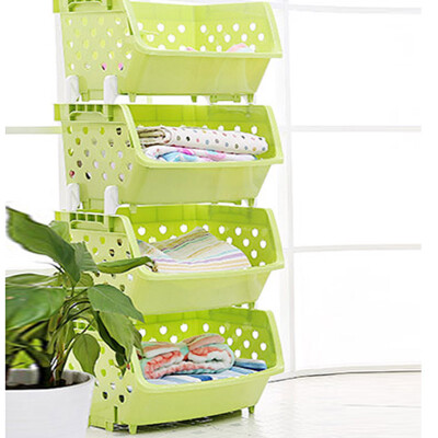 

Green bar kitchen racks vegetable&fruit storage basket bathroom bathroom storage basket stackable storage box 4 green