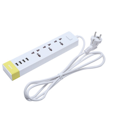 

Remax RU - S2 3 выхода 4 USB-порта Зарядный адаптер Разъем питания EU PLUG (желтый)
