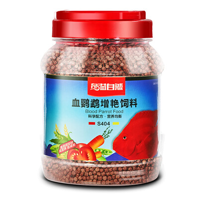 

Qiyi natural blood parrot Zengyan feed aquarium fish tank ornamental fish feed large fish fish food parrot rose Yan fish food 500 grams S-403