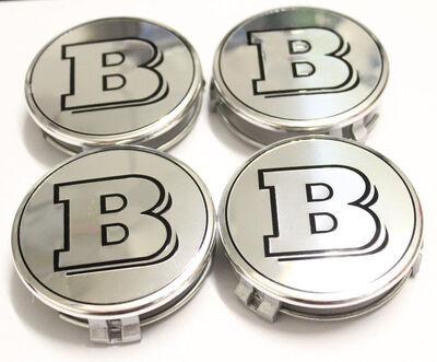 

Серебряный автомобиль эмблемы знак для Mercedes-Benz СПЛАВА колеса центра хаб шапки ALU Optik Silber BRABUS 4шт × 75 мм