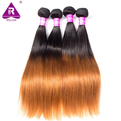 

Straight Ombre Peruvian Human Hair 4 Bundles 10-26inches 1b 30 Two Tone Blonde Weave Bundles Remy Human Hair Extensions Thick Weft