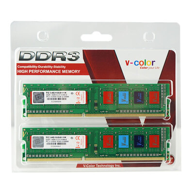 

V-Color DDR3 1600 8GB 4GBx2 desktop memory color bar