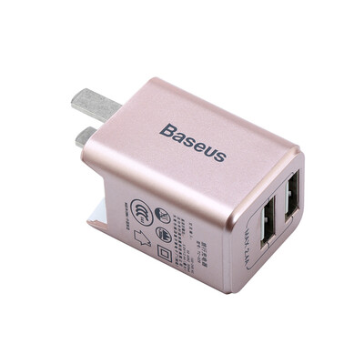 

(Baseus) Dual USB Charger Apple / Andrew / Type-C Mobile Power Headphone / Tablet / Dual Port Power Adapter Rose Gold