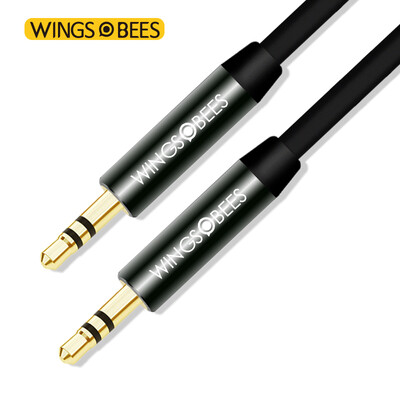 

Bee wing AUX public tone audio line car with 35mm car mobile phone audio cable 100cm black for mobile phone flat headphones speaker