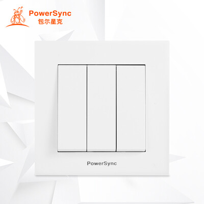 

PowerSync ASWSCGS3S9 wall switch 86-type panel three-hole five-hole socket single control dual doorbell switch simple white