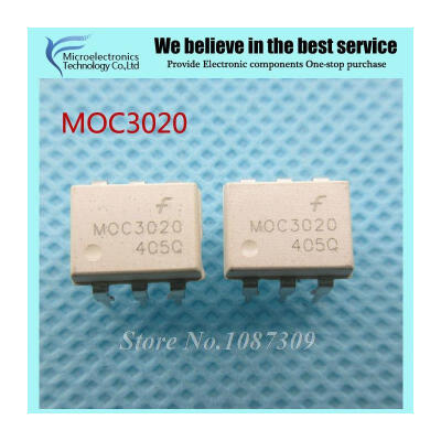 

10PCS free shipping MOC3020 3020 DIP6 Triac & SCR Output Optocouplers 6Pin 400V Optocoupl Rand Phs Triac Drvr new original