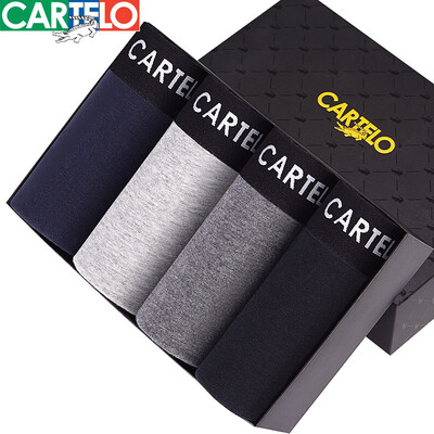 

CARTELO men&39s underwear comfortable breathable flat pants cotton waist pants male 4 gift box XXXL 185110