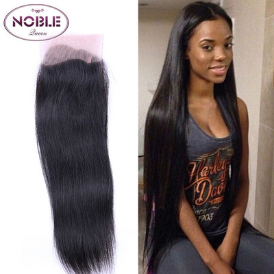 

Noble Queen Hair Straight Peruvian Virgin Hair 4X4 Free Part Lace Closure Natural Color 8-20 inch 100% Human Hair Free Shipping