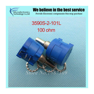 

5pcsLot 3590S-2-101L 3590S 100 ohm Precision Multiturn Potentiometer 10 Ring Adjustable Resistor