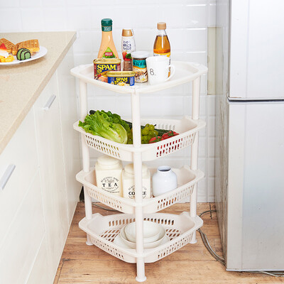 

LONGSTAR Kitchen Storage Shelves 4 Layers Removable Storage Shelves White L-062
