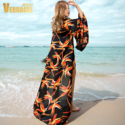 

Weiya Ji начале осени 2017 новый женский простой печати платье тонкий летний свободный Feifei рукав шифона платье