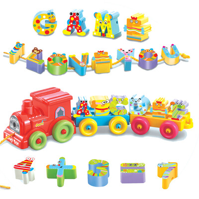 

Младенцы и детские игрушки дорожить южные детские строительные блоки собраны бой вставлены трехмерной головоломки весело буквенно-цифровой поезд 838A-44
