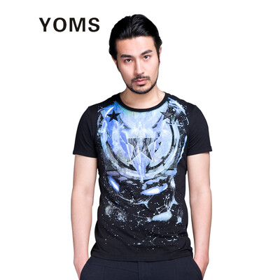 

Отлично Морзе (YOMS) штраф хлопка с коротким рукавом футболки мужские бизнес случайный рубашка с короткими рукавами печати черный кобель 52,226,045 L