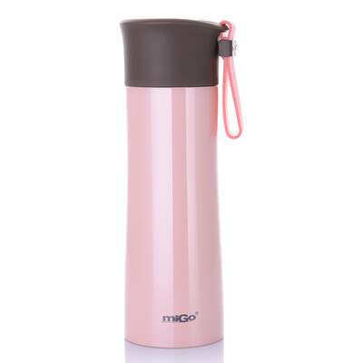 

Jingdong Supermarket MIGO stainless steel insulation cup 045L outdoor portable thermos bottle men&women cold cup warm tea gray