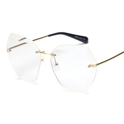 

Peekaboo Oversized Polygon Rimless Sunglasses Female Brand High Quality Gradient Women Rimless Sun Glasses Fashion 2017 Uv400