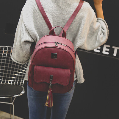 

Tassel fashion leisure college wind students backpack as gift for girl