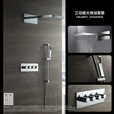 

HIDEEP Wall mounted rain shower faucet chrome brass bathroom shower