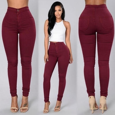 

CANIS@Women Pencil Stretch Casual Look Denim Skinny Jeans Pants High Waist Trousers 01