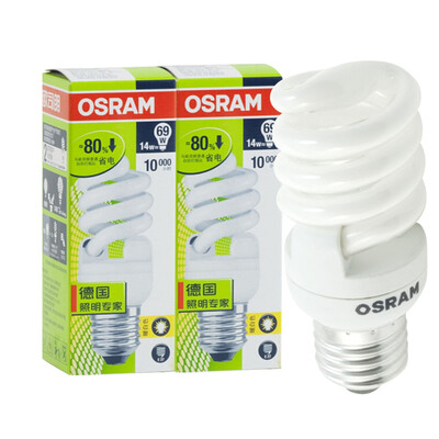

Jingdong Supermarket] OSRAM Europe Sloan spiral energy-saving lamps 14W warm white E27 (2 sets