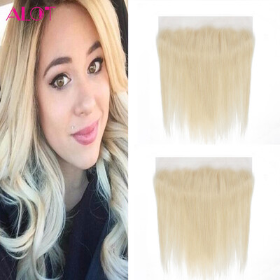 

ALOT Hair 613 Honey Blonde Lace Frontal Малайзийские волосы Закрытие Человеческие волосы Прямые 1PC Non Remy Hair Bundles 10-20 дюймов