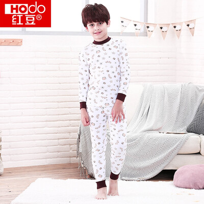 

Red beans children&39s cotton underwear suit men&39s large children autumn&winter in the high-end cartoon printing 100 cotton Qiu Qiu Qiu children&39s cotton sweater HD8085J Ma gray 165