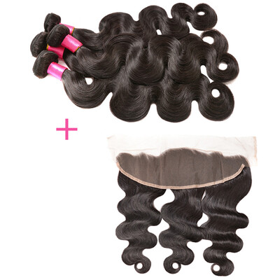 

BHF Hair Virgin Malaysia Hair Weave Bundles With Closure Frontal 8A Body Wave Free Shipping