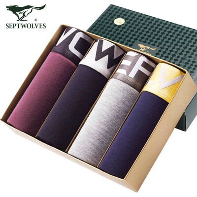 

[Супермаркет] Jingdong семь волки мужского белья мужских липкого Ленцинг волокно дышащие штаны Подарочной коробка D7002-4 XXL четыре