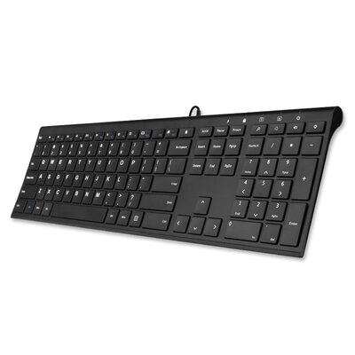 

BOW HW192A metal wired USB ultra-thin keyboard black 110 key