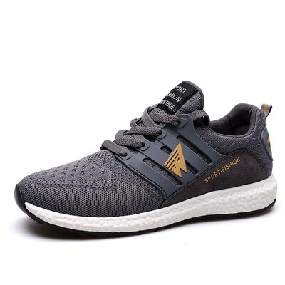 

EGCHI casual shoes men breathable mesh knitted wear jogging mens shoes 19442 black 40