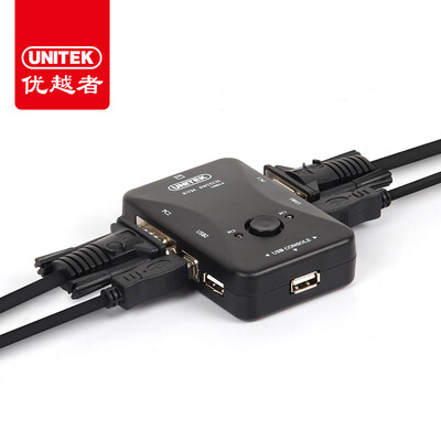 

Улучшенный человек (UNITEK) VGA переключатель 2 вручную в 1,5 м KVM переключатель рабочего стола видеомонитора ноутбук VGA конвертер с оригинальной линии U-8709ABK