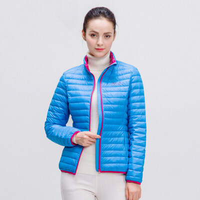 

Snow autumn&winter down jacket women fashion thin short paragraph warm jacket autumn feather A1621YY372 Cape blue 5043