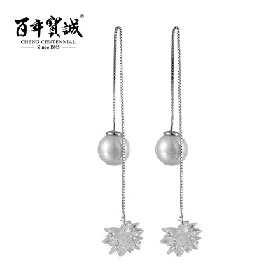 

Cheng Centennial Sterling Silver Pearl Ear Threads