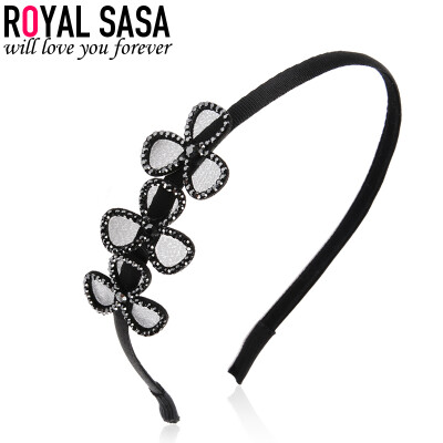 

Royal Sasa (Royalsasa) headdress hair accessories pressure hair headband fashion flower headband imitation crystal card black