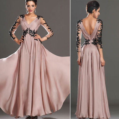 

CANISSexy Lace Chiffon Evening Formal Party Cocktail Prom Gown Bridesmaid Long Dress