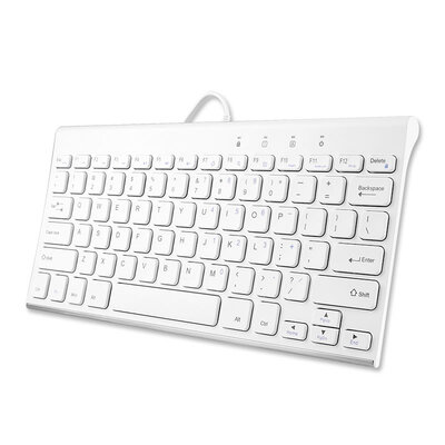 

BOW HW086A metal wired USB ultra-thin keyboard white 78 key